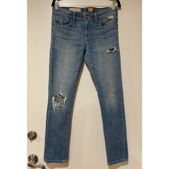 Pilcro And The Letterpress Anthropologie Light Wash Jeans Hyphen Fit Size 27 EUC - Picture 2 of 13